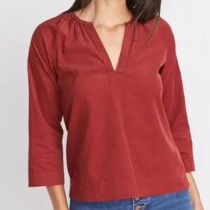Marine Layer women’s Lenora pullover top in Rosewood, corduroy, 100% cotton, EUC
